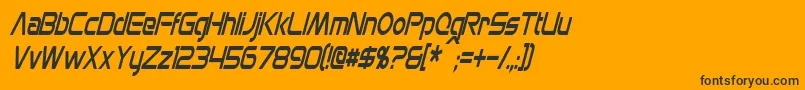 Police MonsOlympiaCondensedItalic – polices noires sur fond orange
