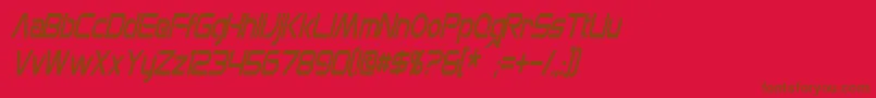 MonsOlympiaCondensedItalic Font – Brown Fonts on Red Background