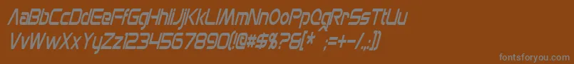 フォントMonsOlympiaCondensedItalic – 茶色の背景に灰色の文字