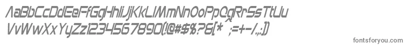 MonsOlympiaCondensedItalic-fontti – harmaat kirjasimet valkoisella taustalla