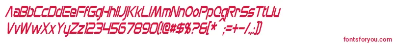 MonsOlympiaCondensedItalic Font – Red Fonts on White Background