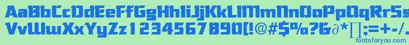 CorneredDb-fontti – siniset fontit vihreällä taustalla