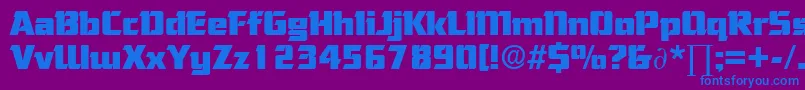 CorneredDb-Schriftart – Blaue Schriften auf violettem Hintergrund