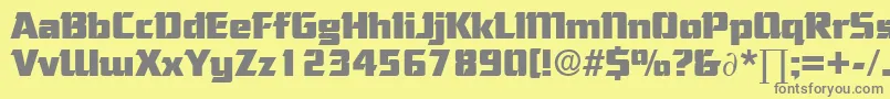 フォントCorneredDb – 黄色の背景に灰色の文字