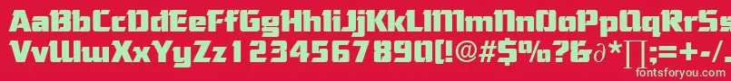 CorneredDb Font – Green Fonts on Red Background