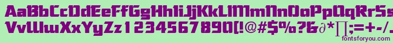 フォントCorneredDb – 緑の背景に紫のフォント