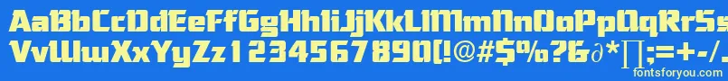フォントCorneredDb – 黄色の文字、青い背景