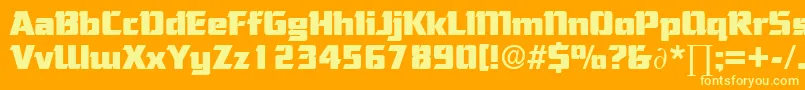 CorneredDb-fontti – keltaiset fontit oranssilla taustalla