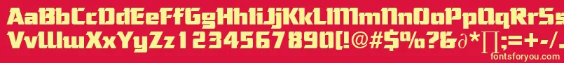 CorneredDb-fontti – keltaiset fontit punaisella taustalla