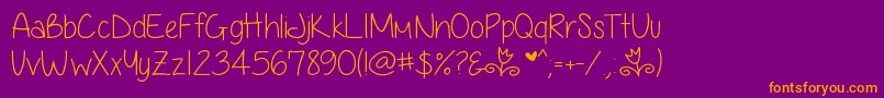 AnjelikaRoseThin Font – Orange Fonts on Purple Background