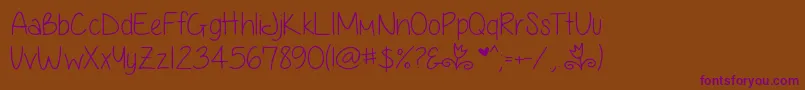 AnjelikaRoseThin Font – Purple Fonts on Brown Background