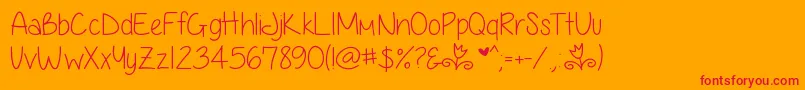 フォントAnjelikaRoseThin – オレンジの背景に赤い文字