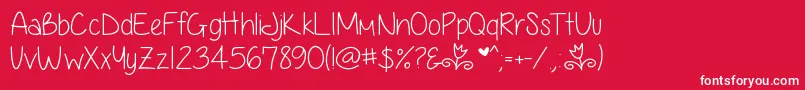 AnjelikaRoseThin Font – White Fonts on Red Background