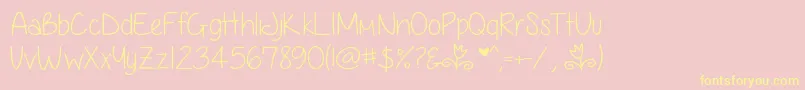 AnjelikaRoseThin Font – Yellow Fonts on Pink Background