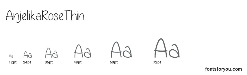AnjelikaRoseThin Font Sizes