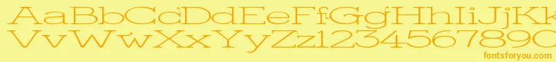 KingthingsSerifiqueUlWide Font – Orange Fonts on Yellow Background