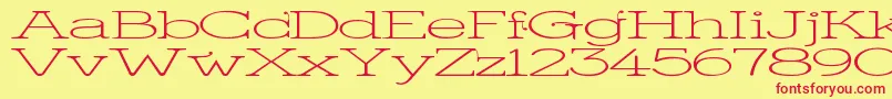 KingthingsSerifiqueUlWide Font – Red Fonts on Yellow Background