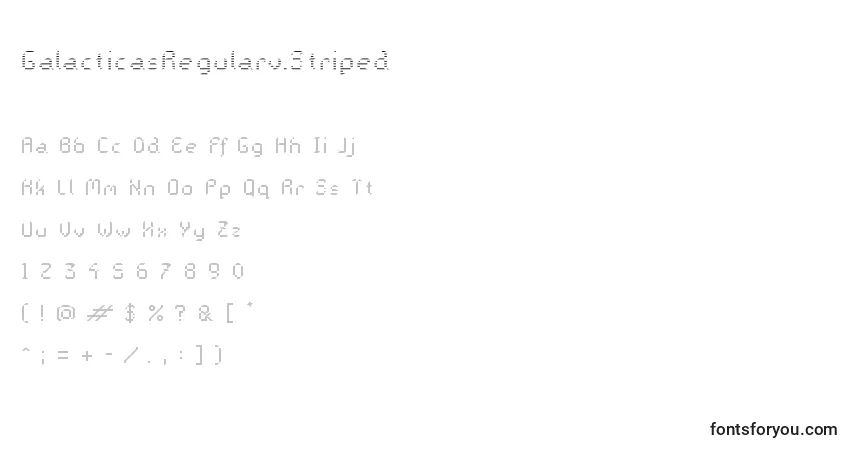 A fonte GalacticasRegularv.Striped – alfabeto, números, caracteres especiais