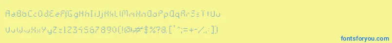 GalacticasRegularv.Striped-fontti – siniset fontit keltaisella taustalla