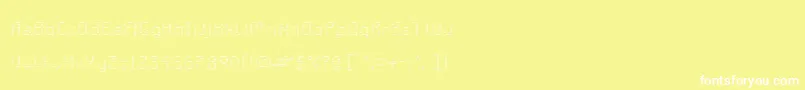 フォントGalacticasRegularv.Striped – 黄色い背景に白い文字