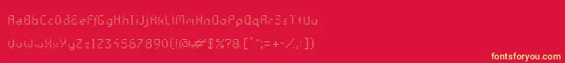 GalacticasRegularv.Striped-fontti – keltaiset fontit punaisella taustalla