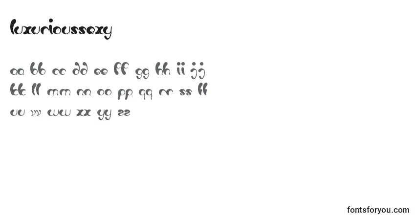 Fuente LuxuriousSexy - alfabeto, números, caracteres especiales