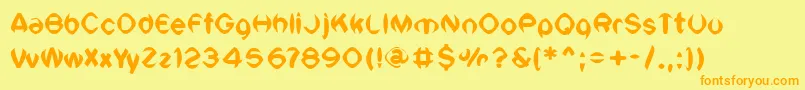 フォントVtcSiklecellRegular – オレンジの文字が黄色の背景にあります。