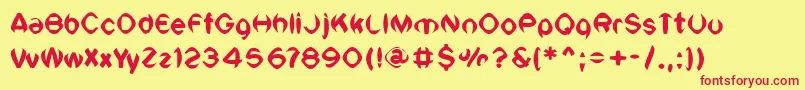 フォントVtcSiklecellRegular – 赤い文字の黄色い背景