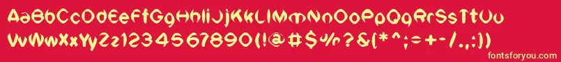 VtcSiklecellRegular Font – Yellow Fonts on Red Background