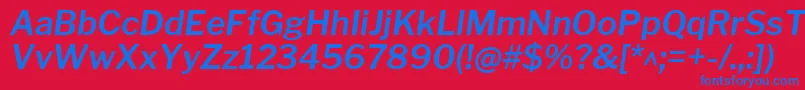 LibrefranklinSemibolditalic-fontti – siniset fontit punaisella taustalla