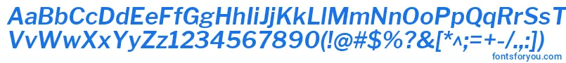 LibrefranklinSemibolditalic-Schriftart – Blaue Schriften auf weißem Hintergrund