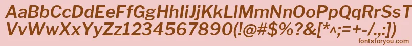 Czcionka LibrefranklinSemibolditalic – brązowe czcionki na różowym tle