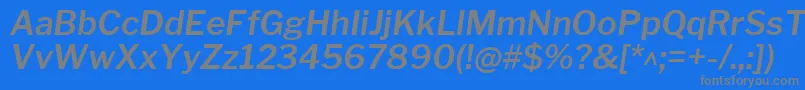 フォントLibrefranklinSemibolditalic – 青い背景に灰色の文字