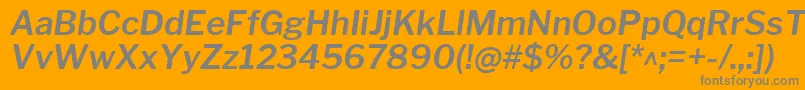 LibrefranklinSemibolditalic-Schriftart – Graue Schriften auf orangefarbenem Hintergrund