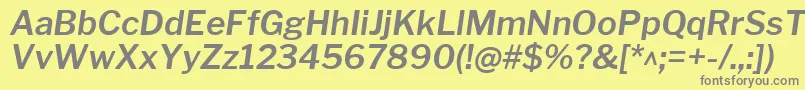 LibrefranklinSemibolditalic-Schriftart – Graue Schriften auf gelbem Hintergrund