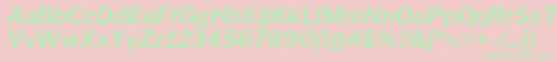 LibrefranklinSemibolditalic Font – Green Fonts on Pink Background