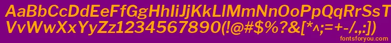 LibrefranklinSemibolditalic Font – Orange Fonts on Purple Background