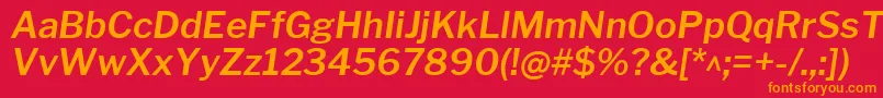 LibrefranklinSemibolditalic Font – Orange Fonts on Red Background
