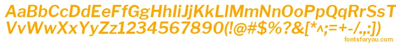 LibrefranklinSemibolditalic-fontti – oranssit fontit valkoisella taustalla
