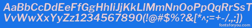 フォントLibrefranklinSemibolditalic – ピンクの文字、青い背景