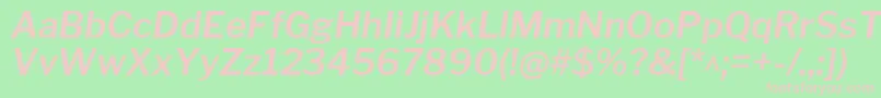 LibrefranklinSemibolditalic-fontti – vaaleanpunaiset fontit vihreällä taustalla