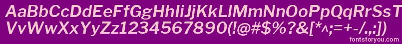 フォントLibrefranklinSemibolditalic – 紫の背景にピンクのフォント