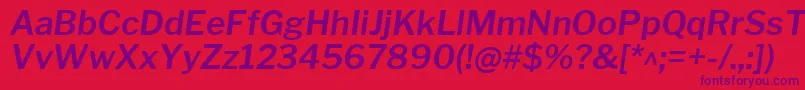 LibrefranklinSemibolditalic-fontti – violetit fontit punaisella taustalla