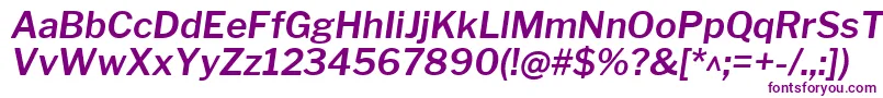 Czcionka LibrefranklinSemibolditalic – fioletowe czcionki na białym tle