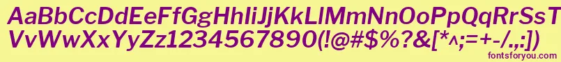 LibrefranklinSemibolditalic-fontti – violetit fontit keltaisella taustalla
