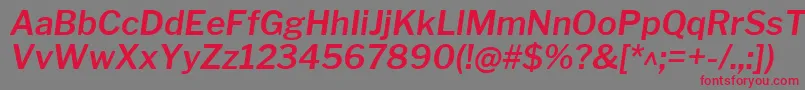 LibrefranklinSemibolditalic-Schriftart – Rote Schriften auf grauem Hintergrund