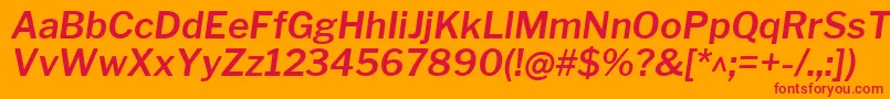 LibrefranklinSemibolditalic Font – Red Fonts on Orange Background