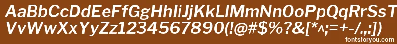 Czcionka LibrefranklinSemibolditalic – białe czcionki na brązowym tle