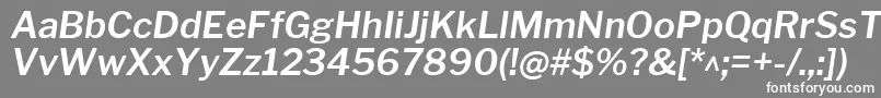 LibrefranklinSemibolditalic-fontti – valkoiset fontit harmaalla taustalla