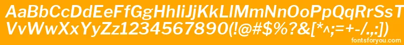 フォントLibrefranklinSemibolditalic – オレンジの背景に白い文字